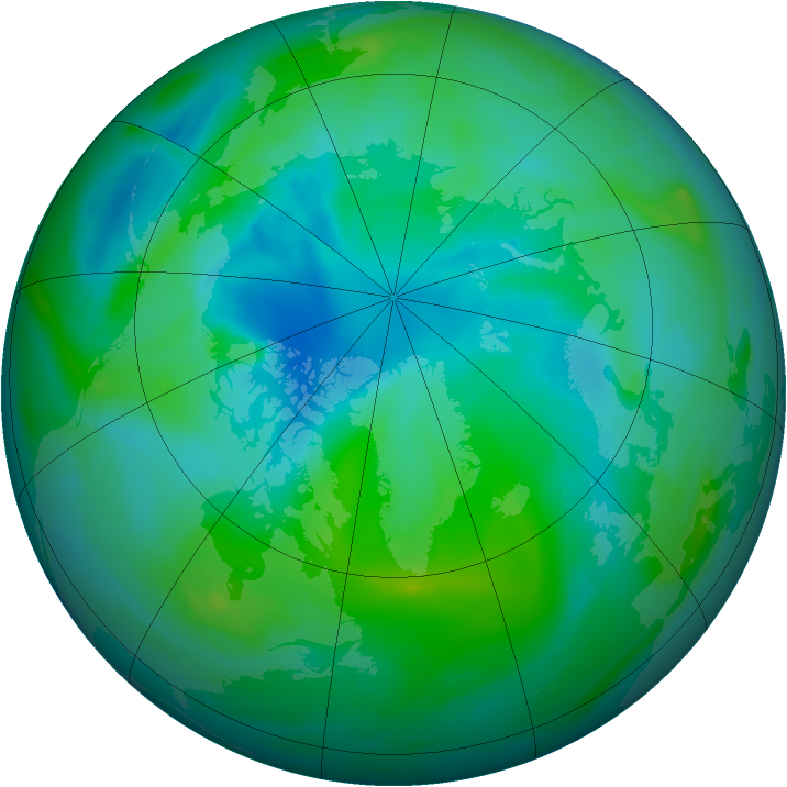 Arctic ozone map for 21 August 2005
